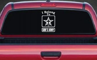 I Belong To Gods Army Christian Car or Truck Window Decal Sticker
