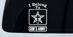 I Belong To Gods Army Christian Car or Truck Window Decal Sticker
