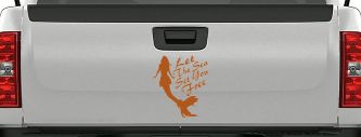 Let The Sea Set You Free Mermaid Car or Truck Window Decal Sticker (Nut Brown)
