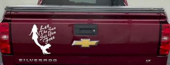 Let The Sea Set You Free Mermaid Car or Truck Window Decal Sticker (White)