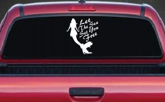 Let The Sea Set You Free Mermaid Car or Truck Window Decal Sticker