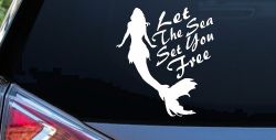 Let The Sea Set You Free Mermaid Car or Truck Window Decal Sticker