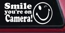 Smile You're On Camera Store Window Lettering Car or Truck Window Decal Sticker