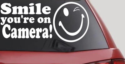 Smile You're On Camera Store Window Lettering Car or Truck Window Vinyl Decal Sticker
