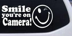 Smile You're On Camera Store Window Lettering Car or Truck Window Decal Sticker