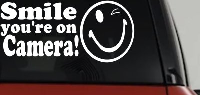 Smile You're On Camera Store Window Lettering Car or Truck Window Vinyl Decal Sticker