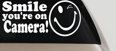 Smile You're On Camera Store Window Lettering Car or Truck Window Vinyl Decal Sticker
