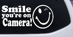 Smile You're On Camera Store Window Lettering Car or Truck Window Decal Sticker