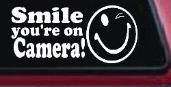 Smile You're On Camera Store Window Lettering Car or Truck Window Decal Sticker