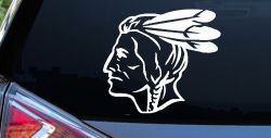 Native American Indian Head Western Car or Truck Window Decal Sticker