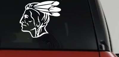 Native American Indian Head Western Car or Truck Window Vinyl Decal Sticker