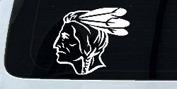Native American Indian Head Western Car or Truck Window Decal Sticker