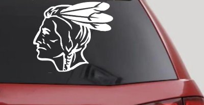 Native American Indian Head Western Car or Truck Window Vinyl Decal Sticker