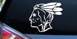 Native American Indian Head Western Car or Truck Window Decal Sticker