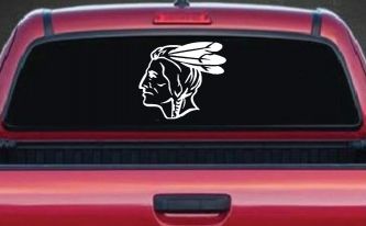 Native American Indian Head Western Car or Truck Window Decal Sticker