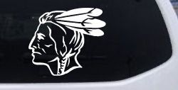 Native American Indian Head Western Car or Truck Window Decal Sticker