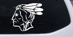 Native American Indian Head Western Car or Truck Window Decal Sticker