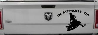 In Memory Of Snowmobile Moto Sports Car or Truck Window Decal Sticker (Black)