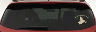 In Memory Of Snowmobile Moto Sports Car or Truck Window Vinyl Decal Sticker (Desert Sand)