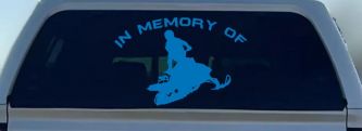 In Memory Of Snowmobile Moto Sports Car or Truck Window Vinyl Decal Sticker (Sky Blue)