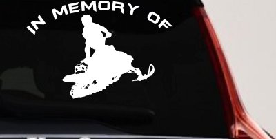 In Memory Of Snowmobile Moto Sports Car or Truck Window Vinyl Decal Sticker