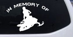 In Memory Of Snowmobile Moto Sports Car or Truck Window Decal Sticker