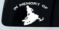In Memory Of Snowmobile Moto Sports Car or Truck Window Decal Sticker