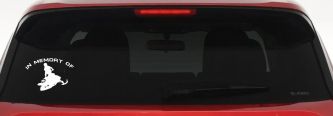 In Memory Of Snowmobile Moto Sports Car or Truck Window Decal Sticker (White)