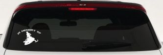 In Memory Of Snowmobile Moto Sports Car or Truck Window Decal Sticker (White)