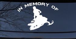 In Memory Of Snowmobile Moto Sports Car or Truck Window Decal Sticker