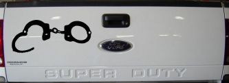 Handcuffs Car or Truck Window Decal Sticker (Black)