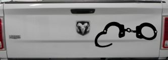 Handcuffs Car or Truck Window Decal Sticker (Black)