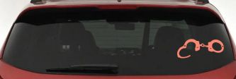 Handcuffs Car or Truck Window Decal Sticker (Coral)
