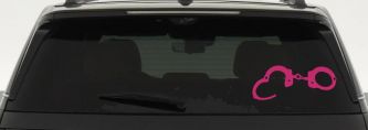 Handcuffs Car or Truck Window Decal Sticker (Hot Pink)