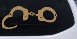 Handcuffs Car or Truck Window Decal Sticker (Light Brown)