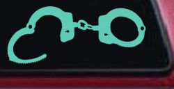 Handcuffs Car or Truck Window Vinyl Decal Sticker (Mint)