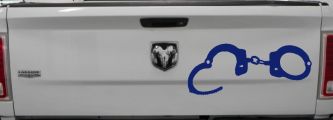 Handcuffs Car or Truck Window Decal Sticker (Navy)