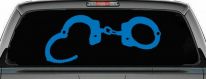 Handcuffs Car or Truck Window Decal Sticker (Sky Blue)