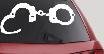 Handcuffs Car or Truck Window Vinyl Decal Sticker