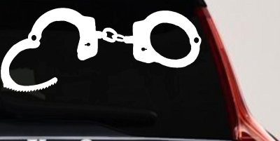 Handcuffs Car or Truck Window Vinyl Decal Sticker