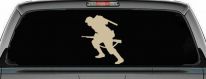 Soldier Silhouette Military Car or Truck Window Decal Sticker (Desert Sand)