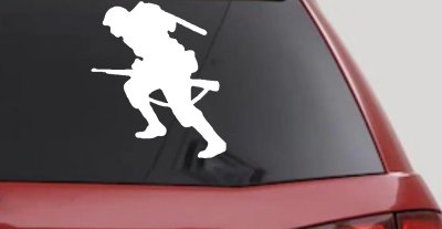 Soldier Silhouette Military Car or Truck Window Vinyl Decal Sticker