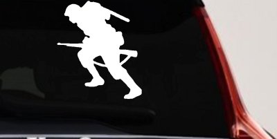 Soldier Silhouette Military Car or Truck Window Vinyl Decal Sticker