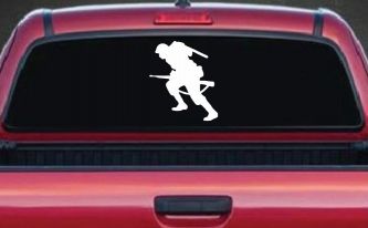 Soldier Silhouette Military Car or Truck Window Decal Sticker