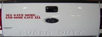 All Gave Some And Some Gave All Military Car or Truck Window Decal Sticker (Burgundy)