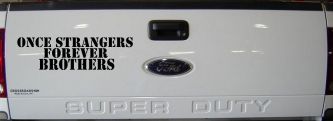 Once Strangers Forever Brothers Military Car or Truck Window Decal Sticker (Black)