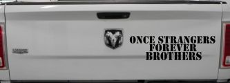 Once Strangers Forever Brothers Military Car or Truck Window Decal Sticker (Black)