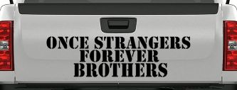 Once Strangers Forever Brothers Military Car or Truck Window Decal Sticker (Matte Black)