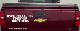 Once Strangers Forever Brothers Military Car or Truck Window Decal Sticker (White)
