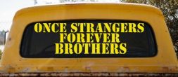 Once Strangers Forever Brothers Military Car or Truck Window Vinyl Decal Sticker (Yellow)